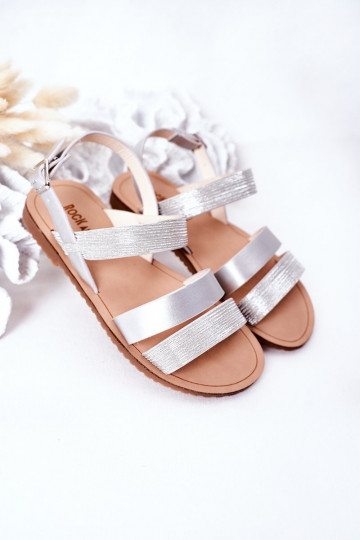Kinderglanzende sandalen zilverkleur Natalie 2