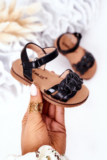 Sandalen voor kinderen met slangenprint in de zwarte kleur Baxlee 2