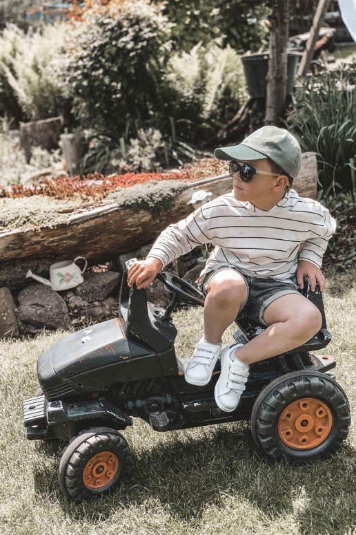 Kindersneakers met zelfklevende sluitingen Wit-zwarte kleur California