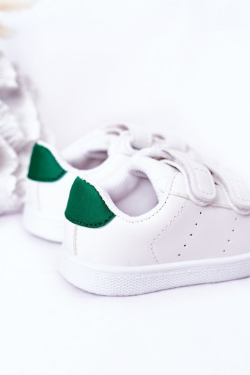 Kindersneakers met zelfklevende sluitingen Wit-groene kleur California 2