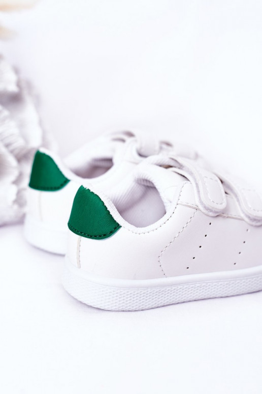 Kindersneakers met zelfklevende sluitingen Wit-groene kleur California
