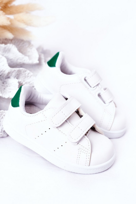 Kindersneakers met zelfklevende sluitingen Wit-groene kleur California