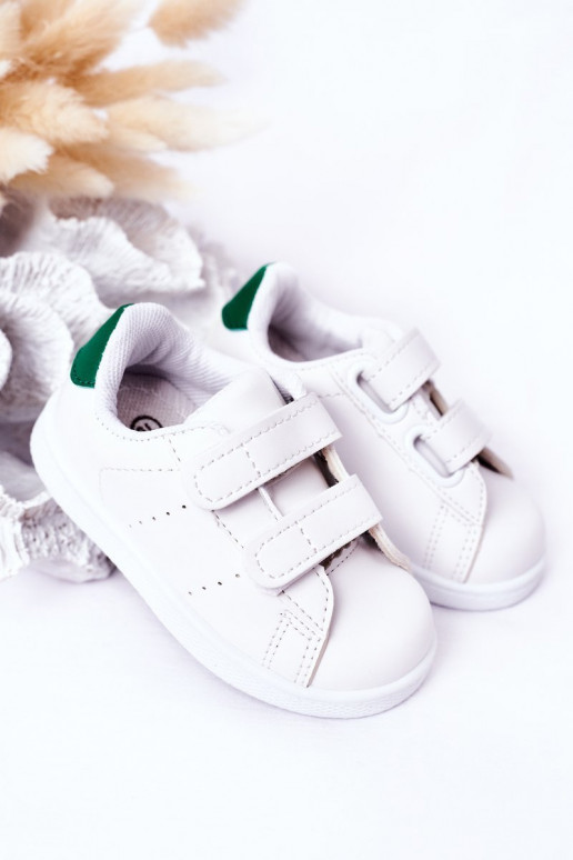 Kindersneakers met zelfklevende sluitingen Wit-groene kleur California