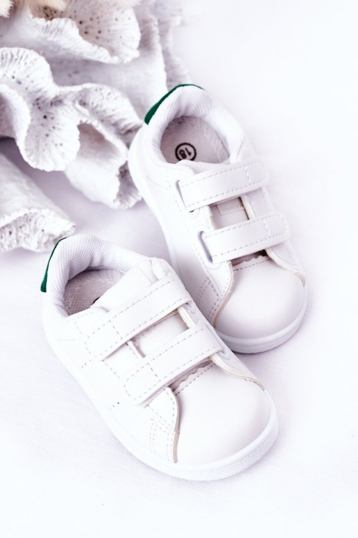 Kindersneakers met zelfklevende sluitingen Wit-groene kleur California