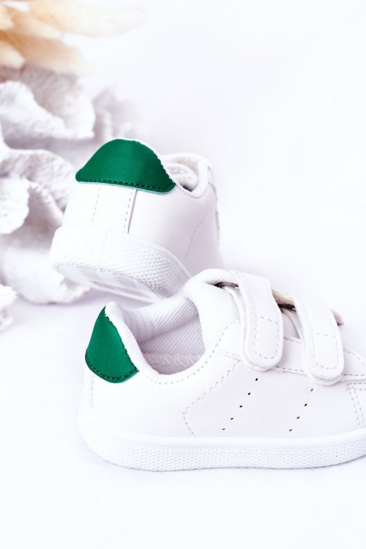 Kindersneakers met zelfklevende sluitingen Wit-groene kleur California