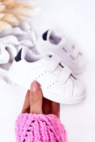 Kindersneakers met zelfklevende sluitingen Wit-donkerblauwe kleur California