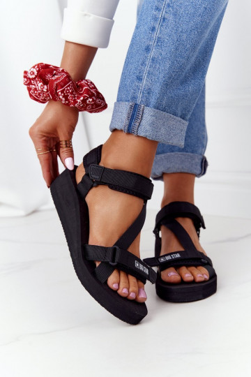 Lichte pantoffels Platformsandalen Big Star FF274A349 zwarte kleur