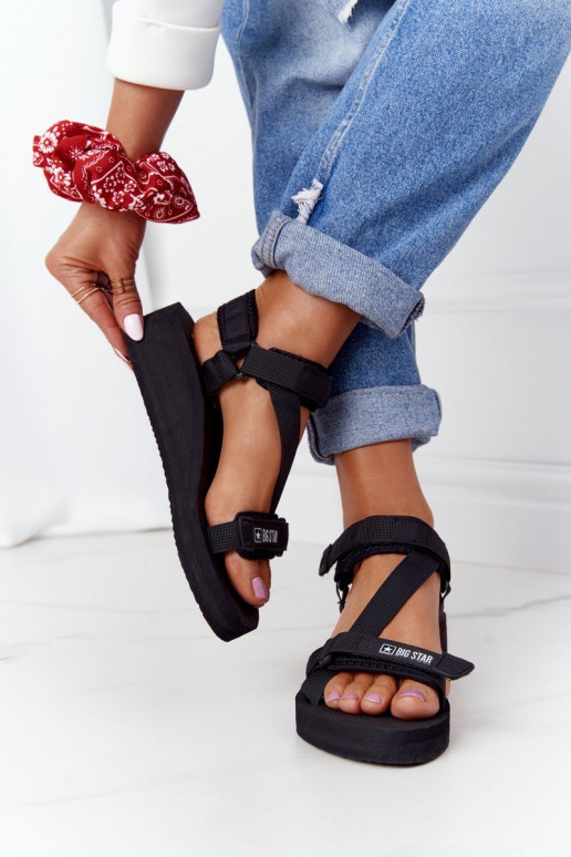 Lichte pantoffels Platformsandalen Big Star FF274A349 zwarte kleur