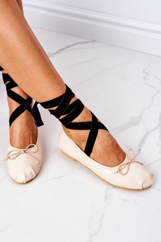 ballerina's met linten Lu Boo Nude ballerina's met linten Lu Boo Nude