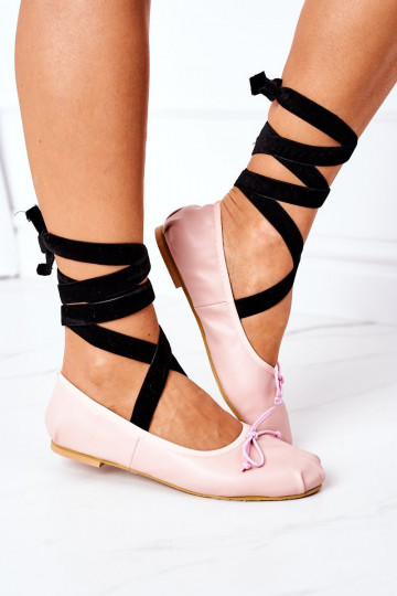 Ballerina's met linten Lu Boo roze