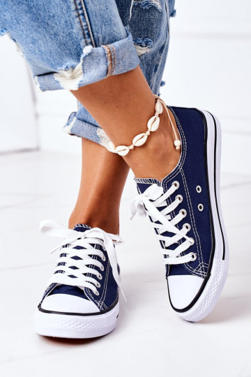 Casual schoenen van klassiek model in donkerblauwe kleur