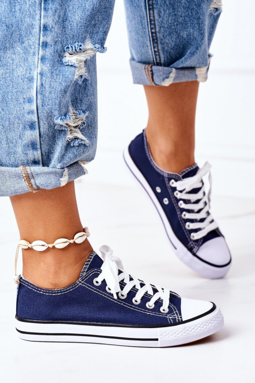 Casual schoenen van klassiek model in donkerblauwe kleur