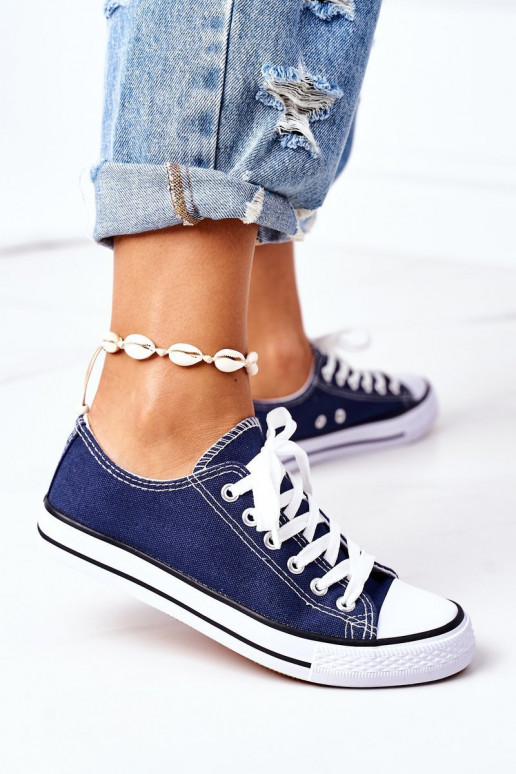 Casual schoenen van klassiek model in donkerblauwe kleur