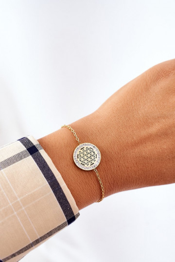 Armband met fonkelende ogen in goudkleur