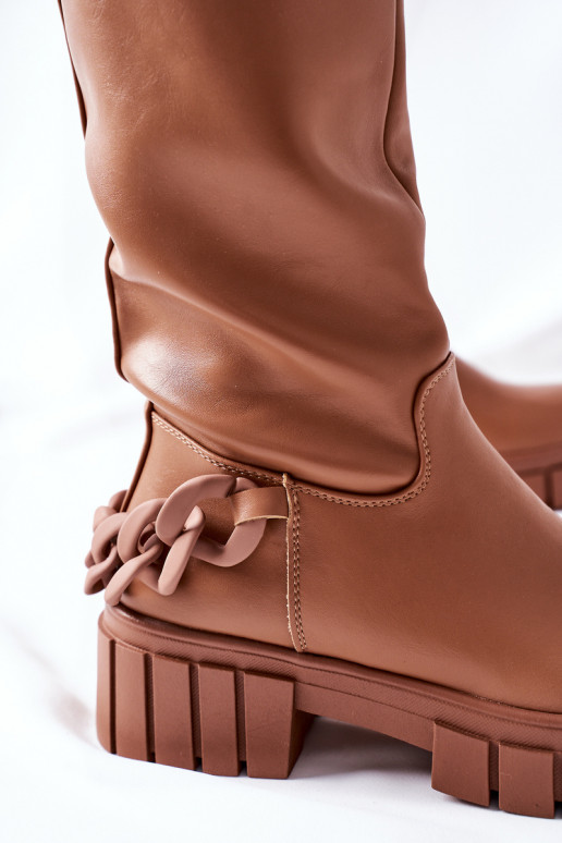 bruine enkellaarsjes met kettingen Teardown bruine enkellaarsjes met kettingen Teardown