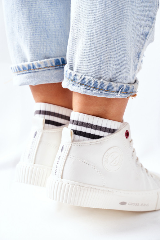 Vrijetijdsschoenen Cross Jeans witte kleur II2R4022 Vrijetijdsschoenen Cross Jeans witte kleur II2R4022