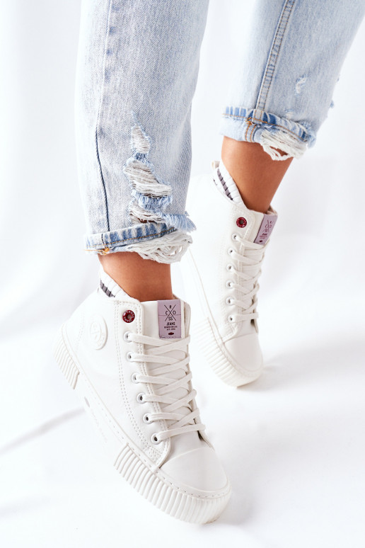 Vrijetijdsschoenen Cross Jeans witte kleur II2R4022 Vrijetijdsschoenen Cross Jeans witte kleur II2R4022