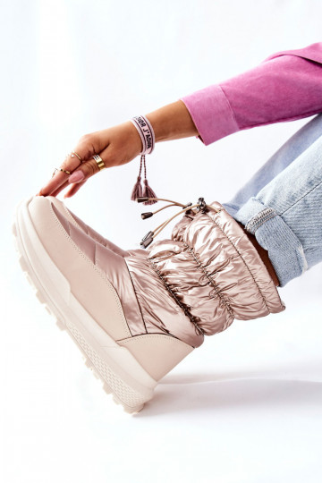 verwarmde snowboots met ritsen in goudkleur Starbone