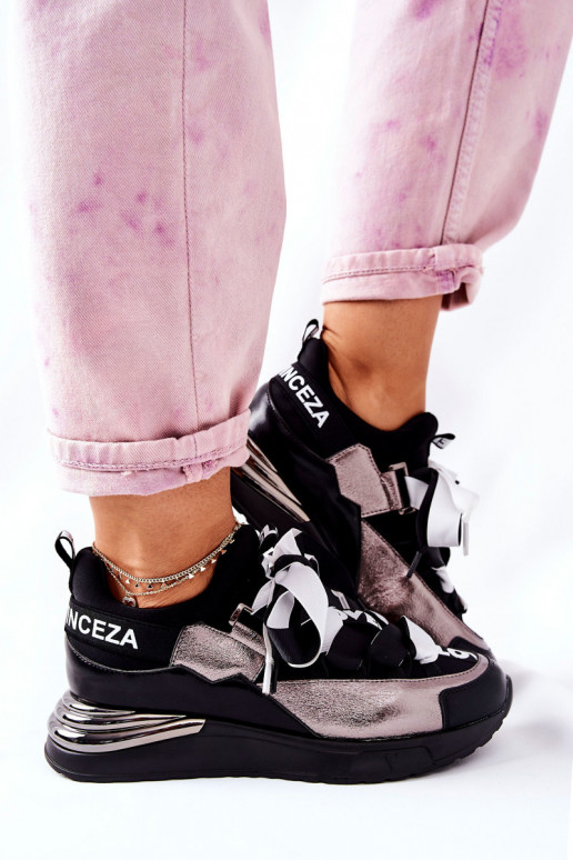 Schoenen in sportstijl Sneakers model schoenen Zwart en zilverkleur Dexla