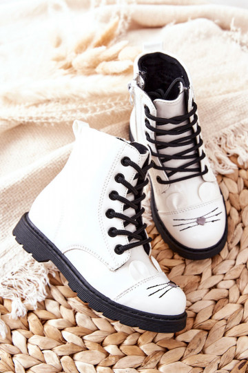 verwarmde laarzen met ritsen in wit Mousie 2