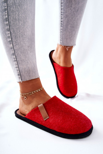 Slippers zelfgemaakte II267002 roodbruine kleur