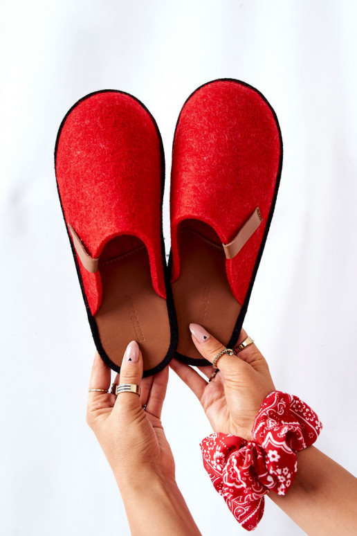 Slippers zelfgemaakte II267002 roodbruine kleur Slippers zelfgemaakte II267002 roodbruine kleur