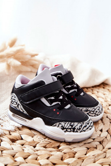 Kindersneakers Zwart en rood Linnen
