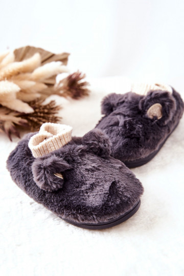 Verwarmde pantoffels met aantreksluiting in de grijze kleur Dessi 2