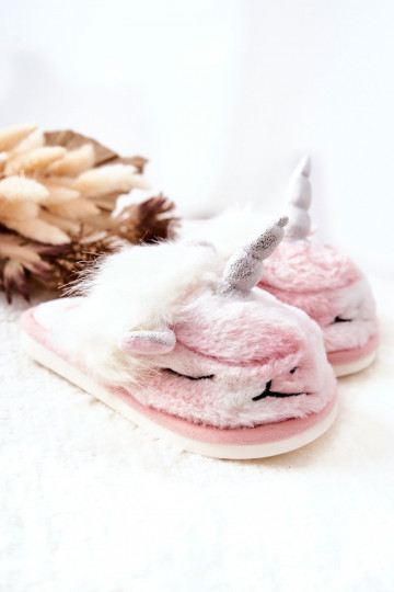 Verwarmde pantoffels Wit-roze kleur Ronee
