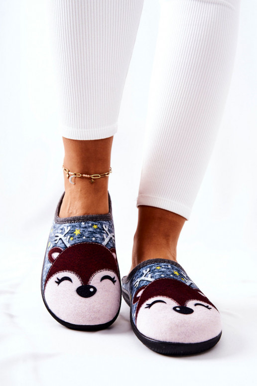 Verwarmde pantoffels blauwe kleur Taffy