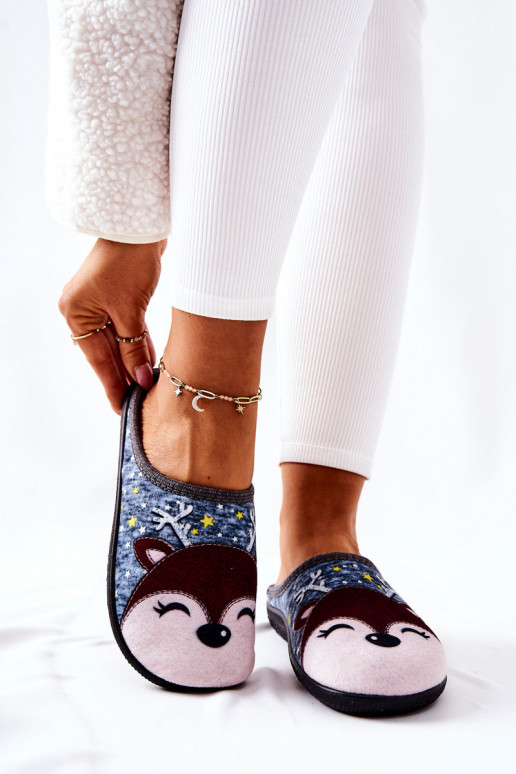 Verwarmde pantoffels blauwe kleur Taffy