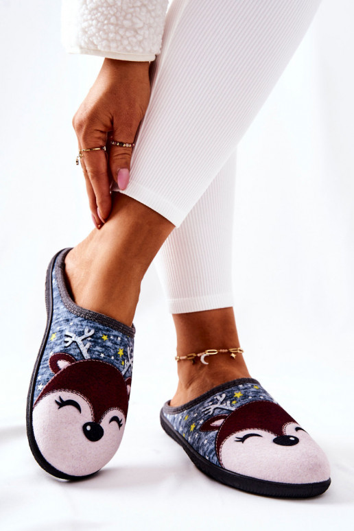 Verwarmde pantoffels blauwe kleur Taffy