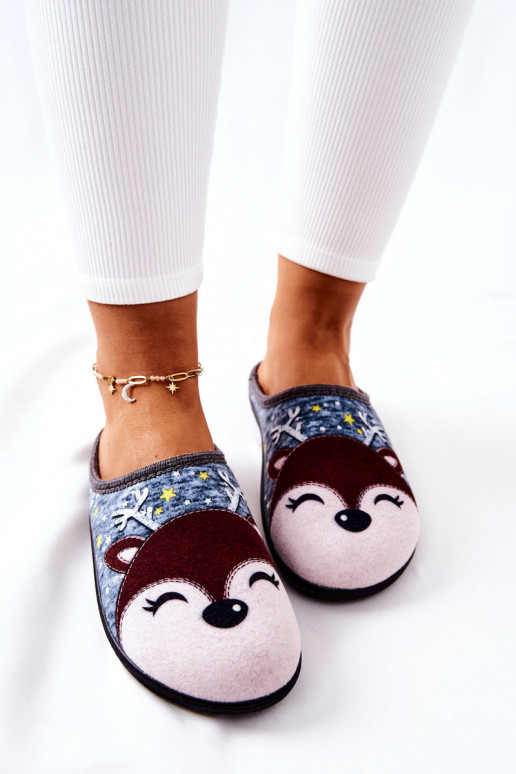 Verwarmde pantoffels blauwe kleur Taffy