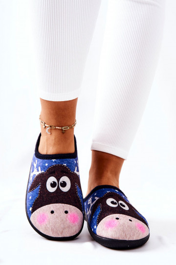 Verwarmde pantoffels blauwe kleur Elodie