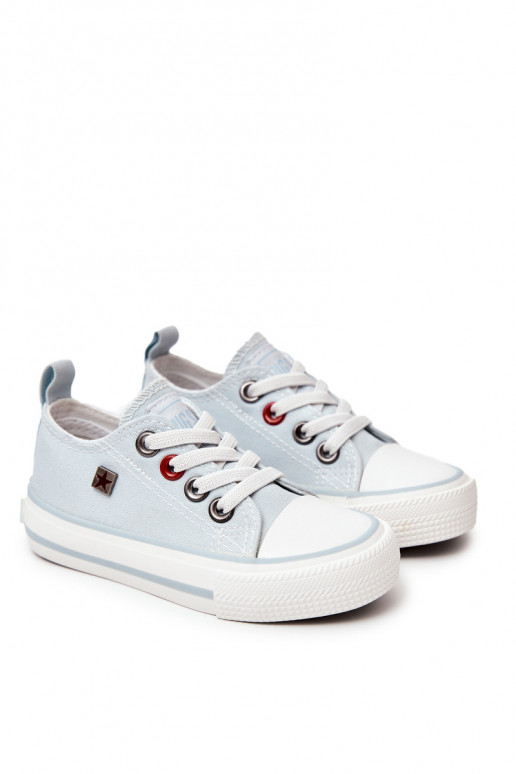 Klassiek kindermodel sneakers met platte zolen BIG STAR HH374094 blauwe kleur Klassiek kindermodel sneakers met platte zolen BIG STAR HH374094 blauwe kleur