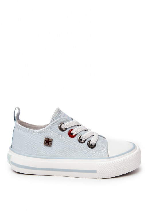 Klassiek kindermodel sneakers met platte zolen BIG STAR HH374094 blauwe kleur Klassiek kindermodel sneakers met platte zolen BIG STAR HH374094 blauwe kleur