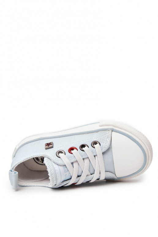 Klassiek kindermodel sneakers met platte zolen BIG STAR HH374094 blauwe kleur Klassiek kindermodel sneakers met platte zolen BIG STAR HH374094 blauwe kleur