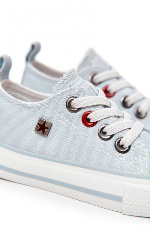 Klassiek kindermodel sneakers met platte zolen BIG STAR HH374094 blauwe kleur Klassiek kindermodel sneakers met platte zolen BIG STAR HH374094 blauwe kleur