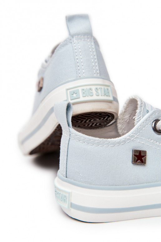 Klassiek kindermodel sneakers met platte zolen BIG STAR HH374094 blauwe kleur Klassiek kindermodel sneakers met platte zolen BIG STAR HH374094 blauwe kleur