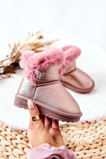verwarmde snowboots met bont in roze kleur Bessie