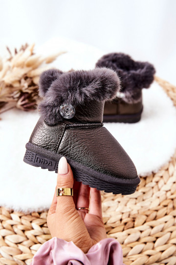verwarmde snowboots met bont in de grijze kleur Bessie