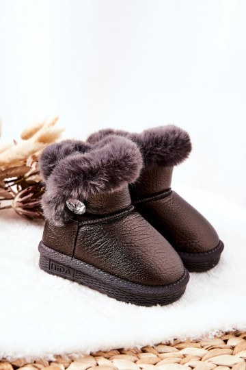 verwarmde snowboots met bont in de grijze kleur Bessie 2