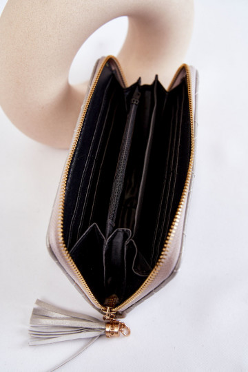 Grote gestikte portemonnee zilver Jeffrey 2