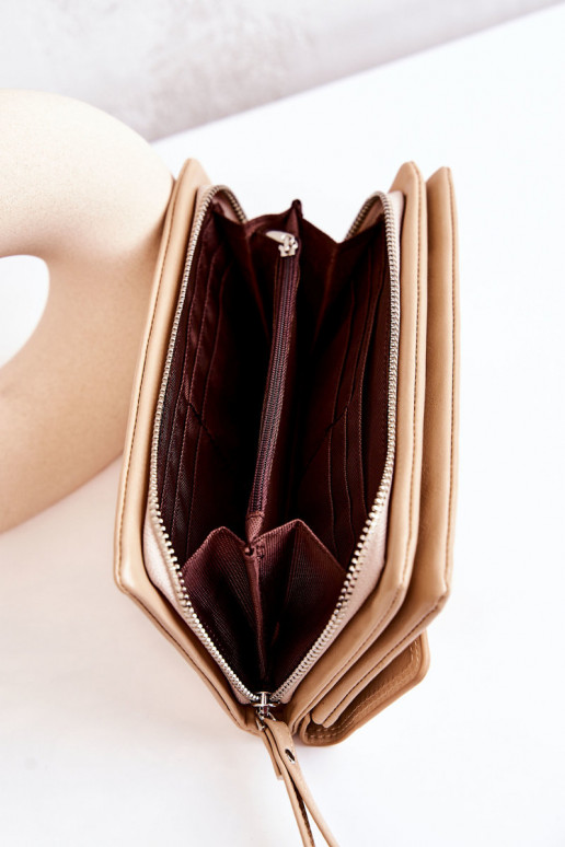 Loreaine ivoor grote lederen portemonnee met ritssluiting Loreaine ivoor grote lederen portemonnee met ritssluiting