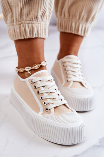 platform sneakers in beige Mischa