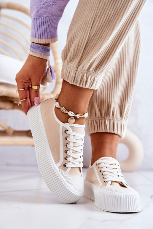 platform sneakers in beige Mischa