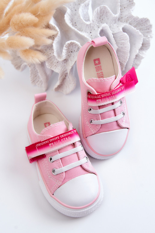 Platte kinderschoenen BIG STAR JJ374078 roze kleur Platte kinderschoenen BIG STAR JJ374078 roze kleur
