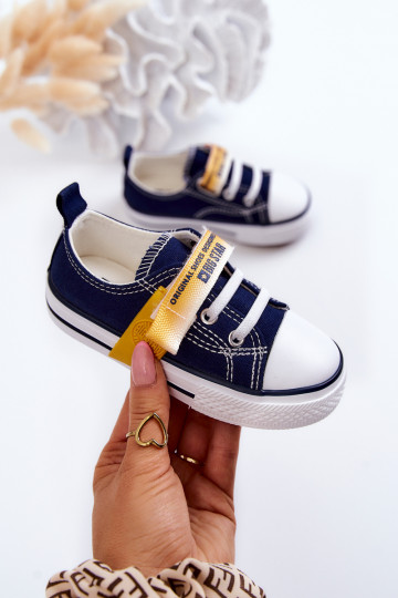 Platte kinderschoenen BIG STAR JJ374077 donkerblauw