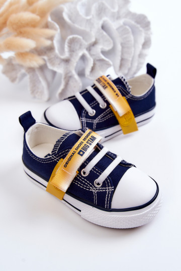 Platte kinderschoenen BIG STAR JJ374077 donkerblauw 2