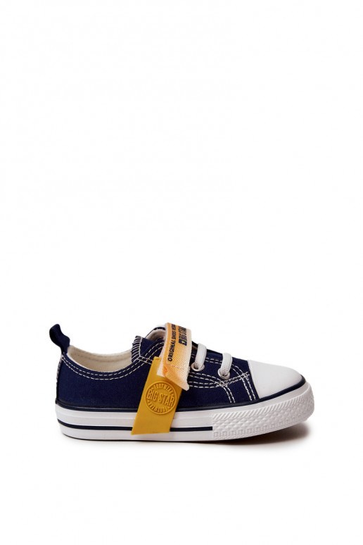 Platte kinderschoenen BIG STAR JJ374077 donkerblauw Platte kinderschoenen BIG STAR JJ374077 donkerblauw
